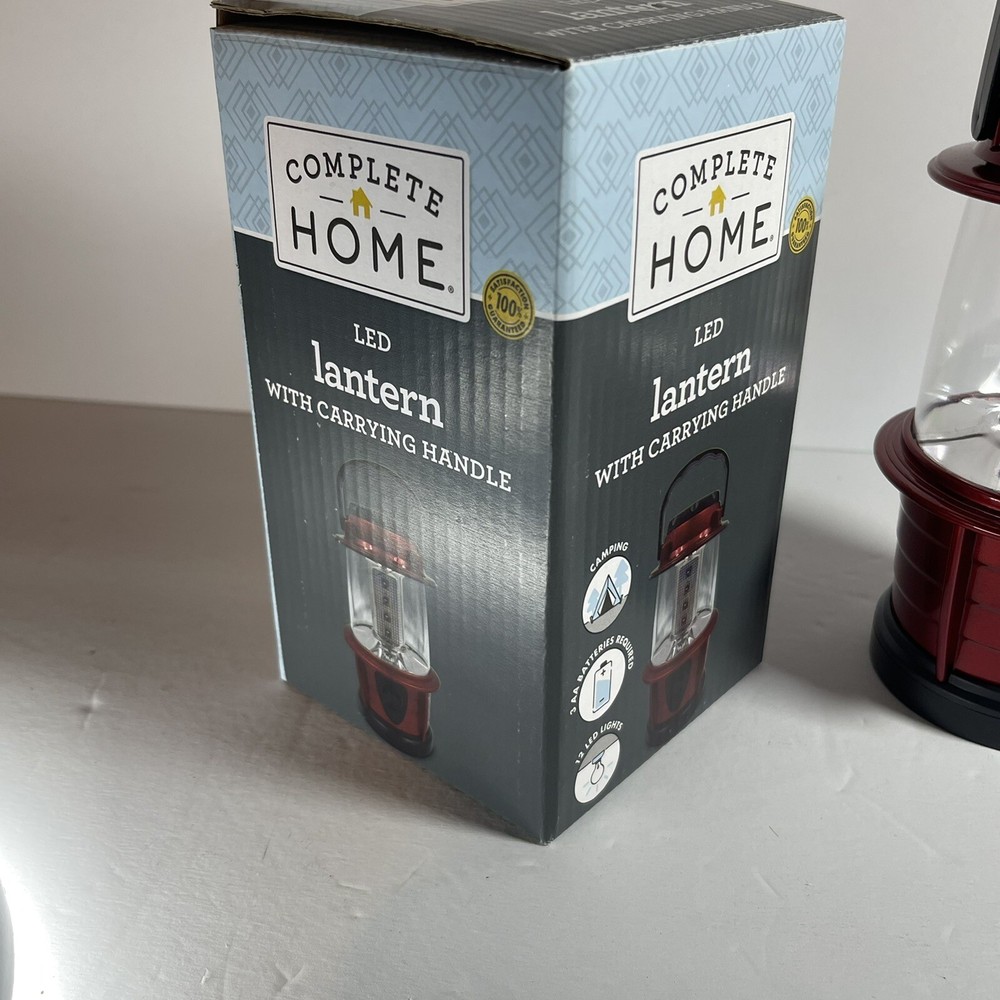 Complete Home LED Lantern Light with Carrying Handle Red Adjustable Brightness