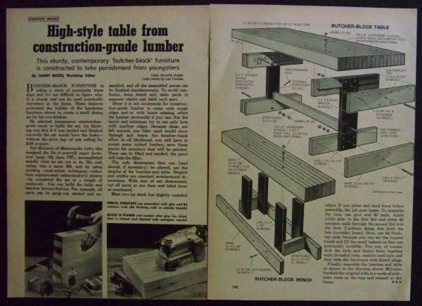 Butcher Block Dining Table How-To build PLANS EZ 2x4 construction
