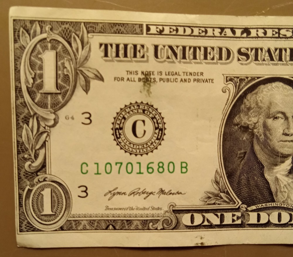2021 Series $1 One Dollar Bill with Misprint Error Front & Back, Excellent Cond