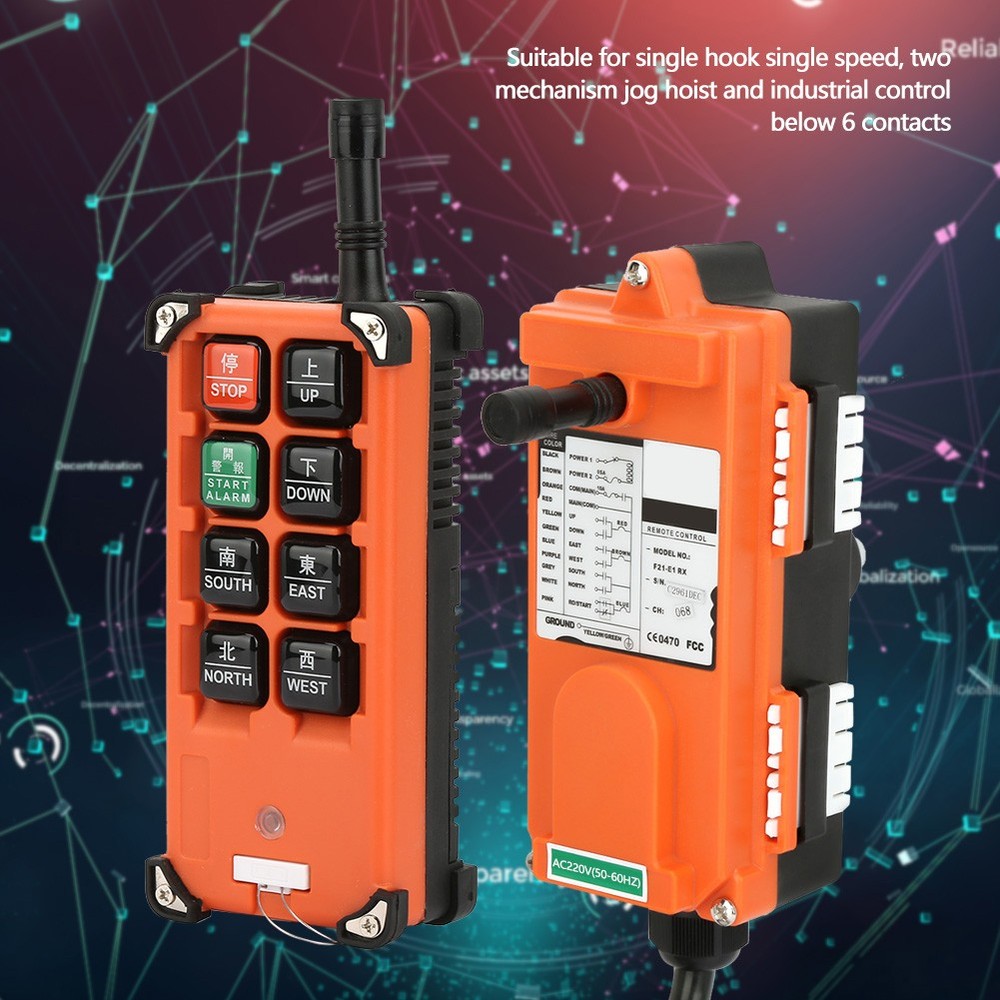220V Industrial Wireless Remote Control Transmitter Receiver F21-E1B