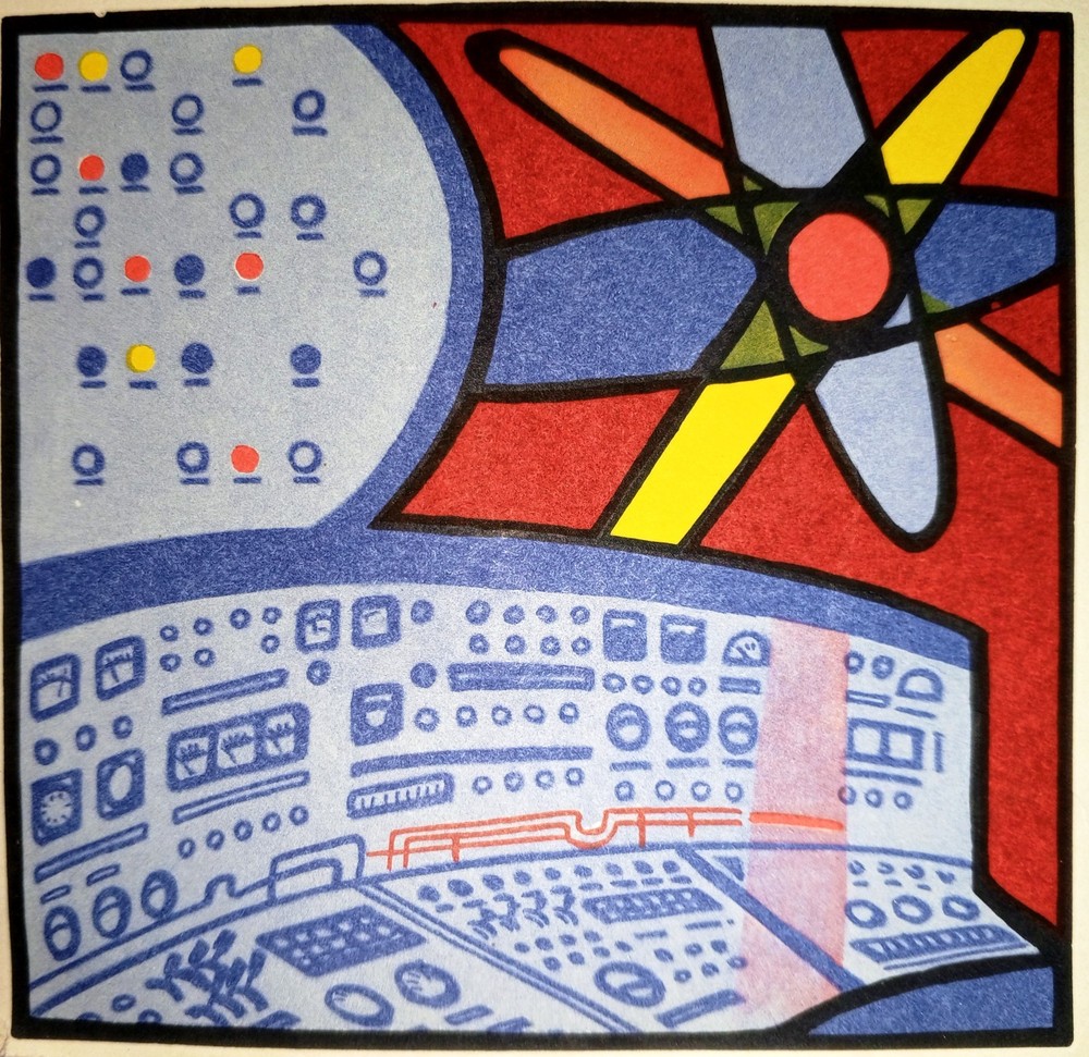 Atom. Peaceful Atom. Soviet poster. Nuclear industry. ATOMMASH. Atom in the serv