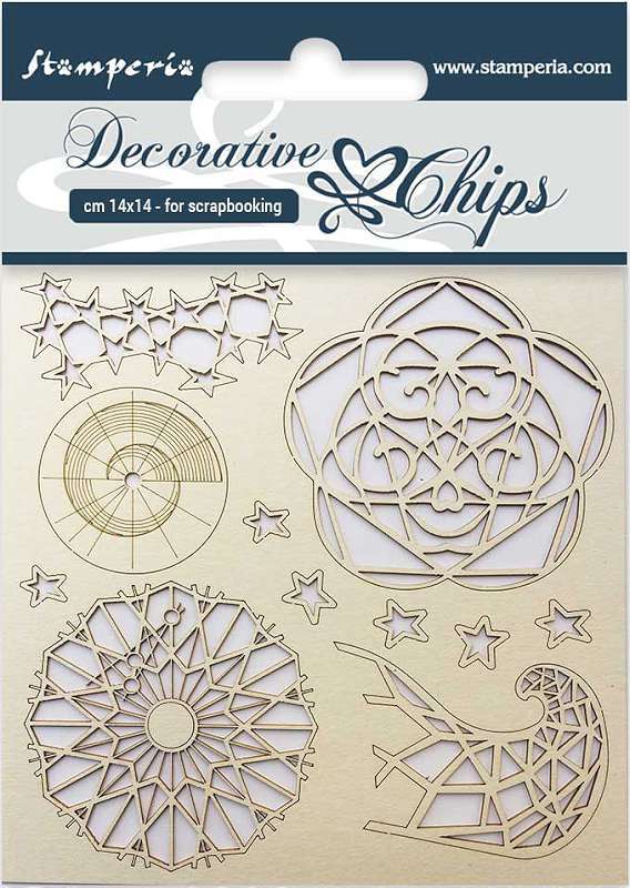 Stamperia Decorative Chips 5.5"X5.5" Arctic