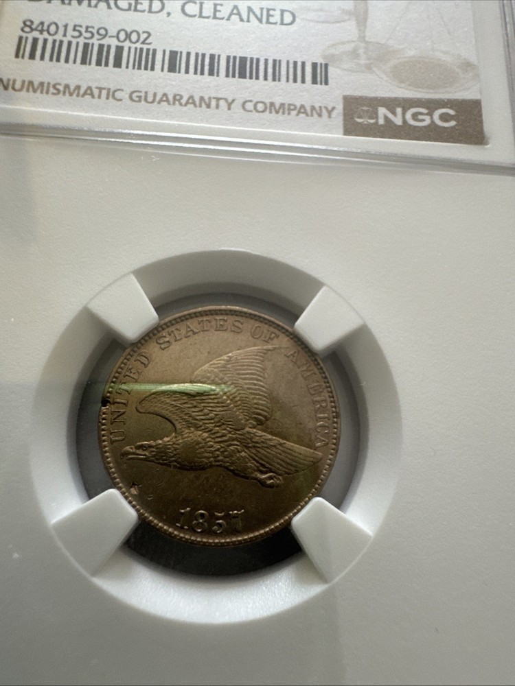 1857 flying eagle cent ngc Almost Uncirculated