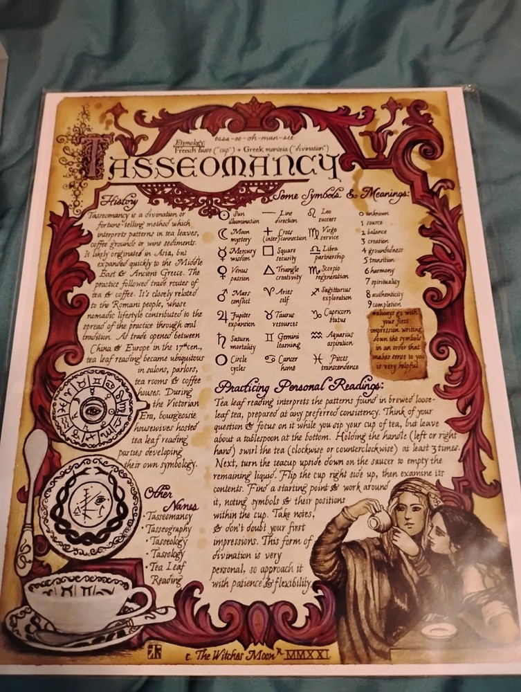 Tasseography Tea Leaf Reading set Witches Moon Subscription box gift