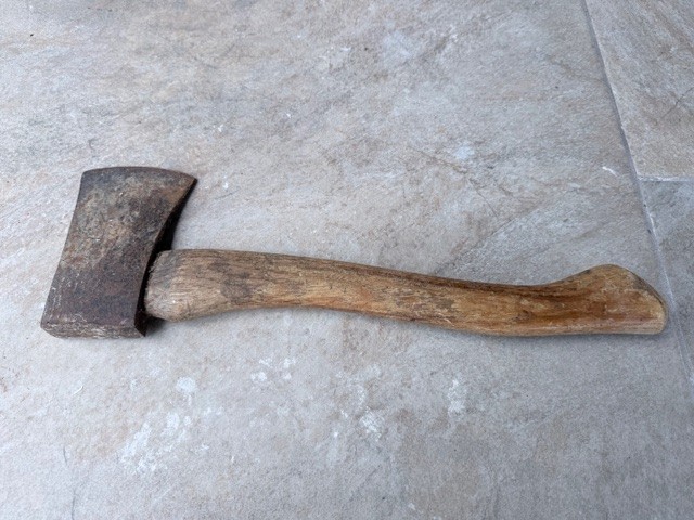 1.71 LBS Vintage Village Blacksmith Hatchet Axe, Original Handle, Rustic Tool