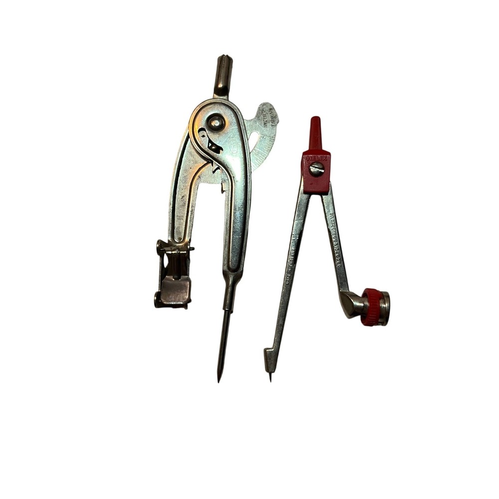 Vintage Helix Compass Drafting Tool & Vintage Empire Drafting Compass Tool