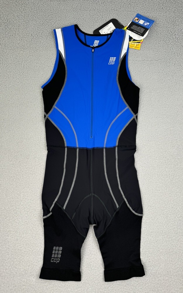 CEP Compression Triathlon Skinsuit Suit Men Size 3 Medium Blue Black NWT
