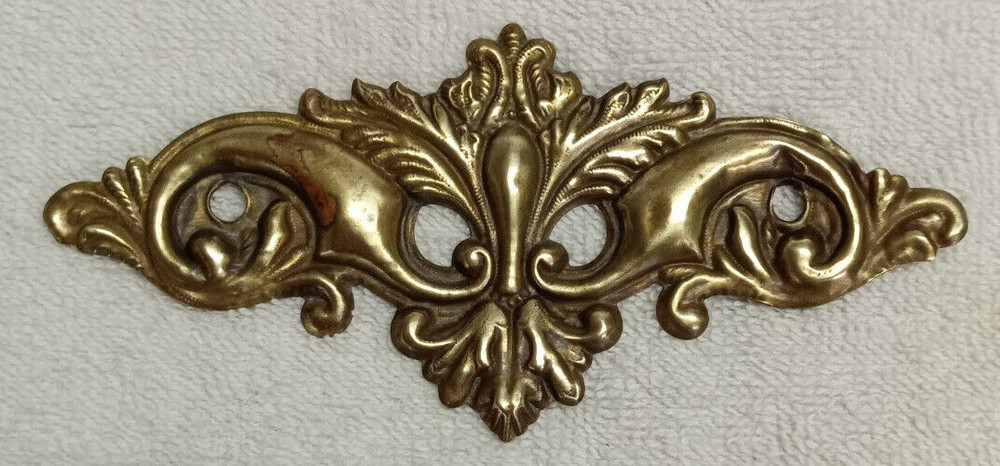 ORIGINAL ANTIQUE STAMPED BRASS DROP HANDLE DRAWER ,DESK,BIN, DOOR HANDLE/PULL