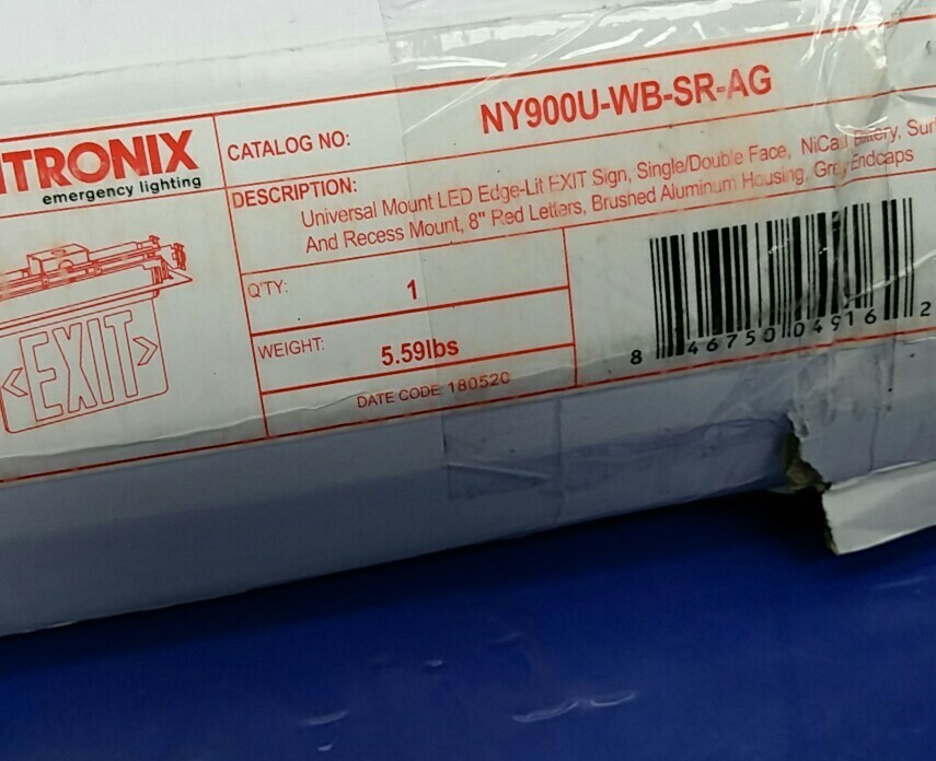 Exitronix Universal LED Edgelit 8" Exit Sign MY900U-SR Series