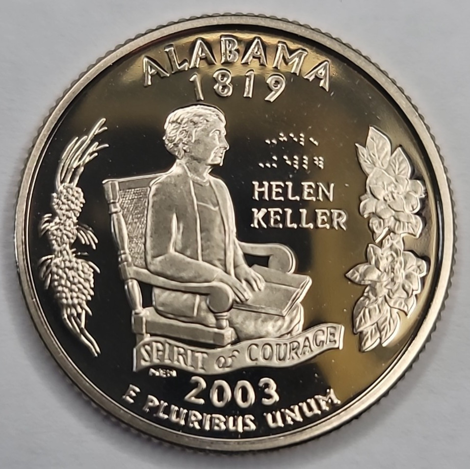 2003 S Gem Proof DCAM Alabama State Quarter - CN-Clad