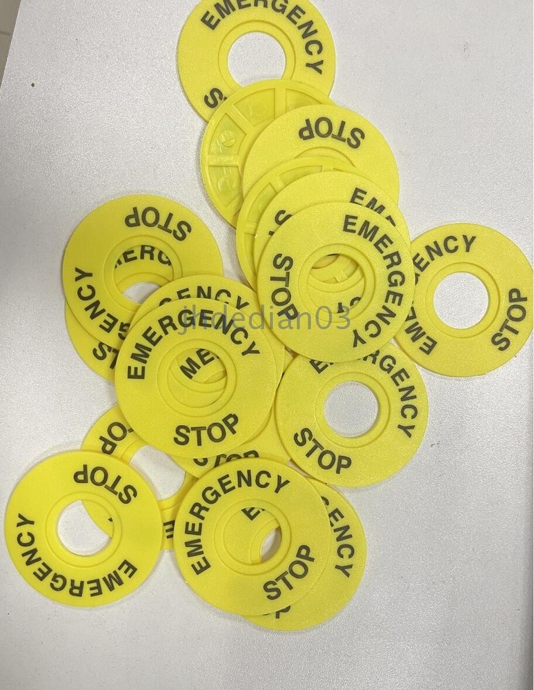 Emergency stop button switch 22mm label frame warning ring mark STOP 60mm 10PCS