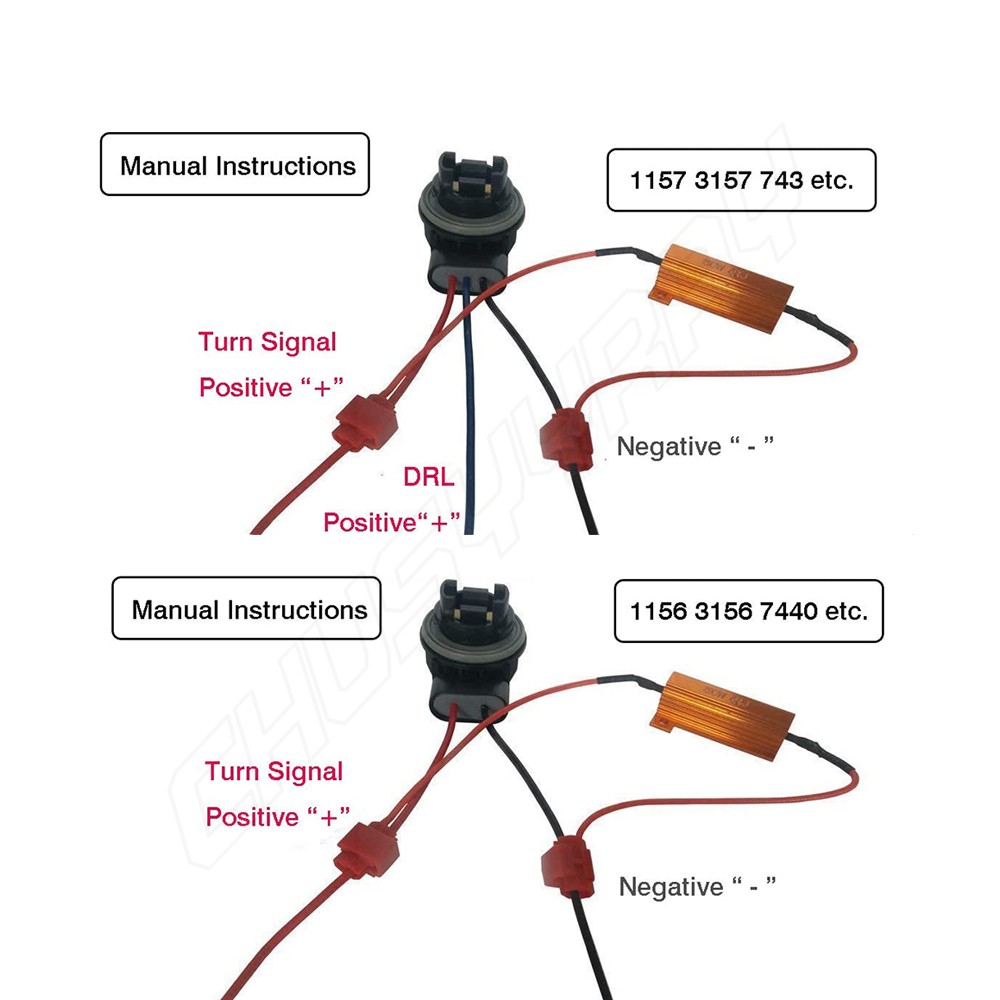 2-Pack 3157 3357 Load Resistor - Fix LED Turn Signal Hyper Flash Error