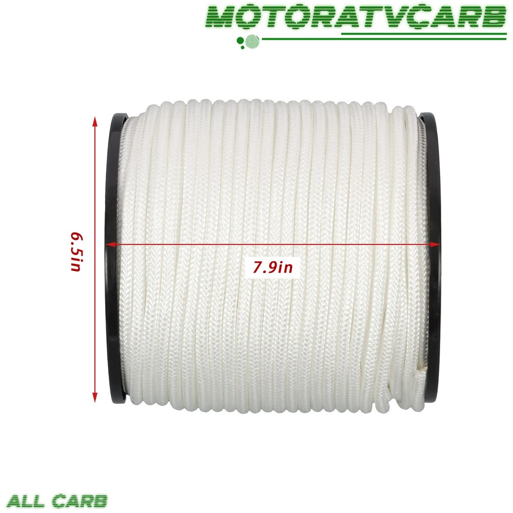 ALL-CARB Nylon Rope Solid Braided 1/4" × 250' Strong Durable Weatherproof White