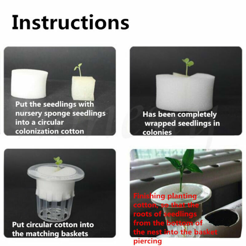 100pcs White Clone Cloning Collar Sponge Insert Hydroponic Root Guard Mesh Pot