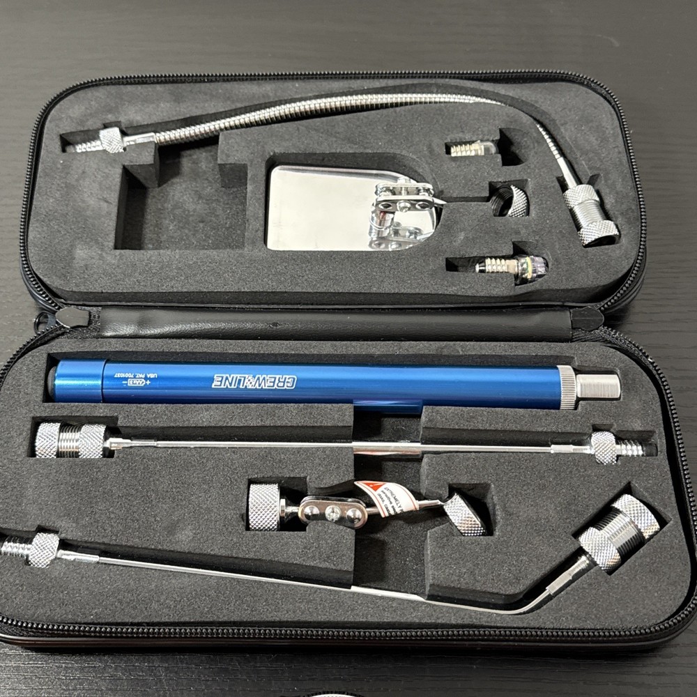 Crewline 8 Piece Tool Flashlight Inspection Kit With Black Case