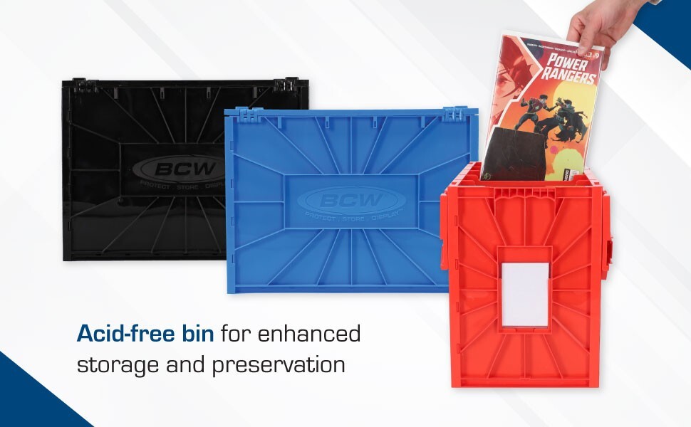 BCW MultiColor 4 Pack Short Comic Book Bin Partitions Combo Black Blue Green Red