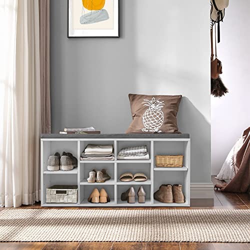 PayLessHere Shoe Bench Storage Bench Entryway Bench Shoe Storage White