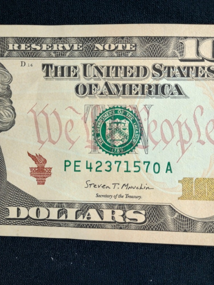 $10 Dollar Bill Crispy Condition Odometer, Gas  pump Error Note            #500