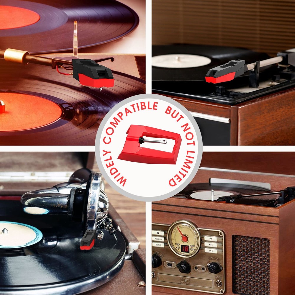 DIGITNOW Record Player Needles, 4 Pack Technics Turntable 4 pack, red