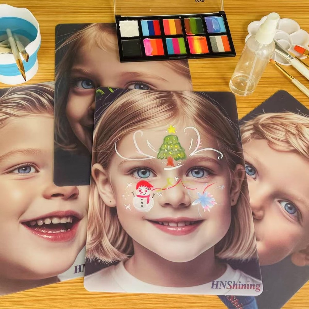 Reusable Face Painting Practice Board Makeup Exercise Template Display Tool