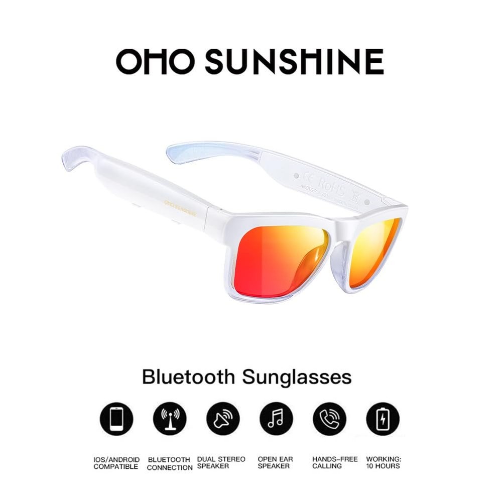 OhO Smart Glasses,Polarized Sunglasses with Bluetooth Speaker,Athletic/Outdoo...
