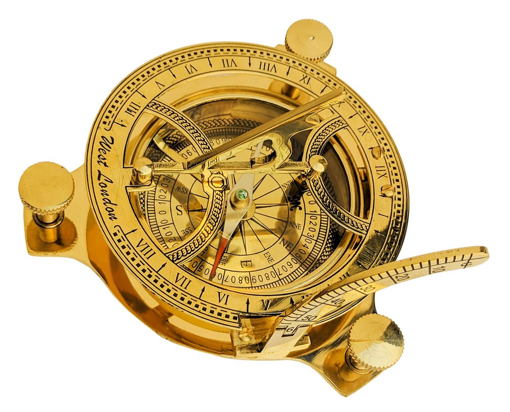 4" Sundial Compass - Solid Brass Sun Dial