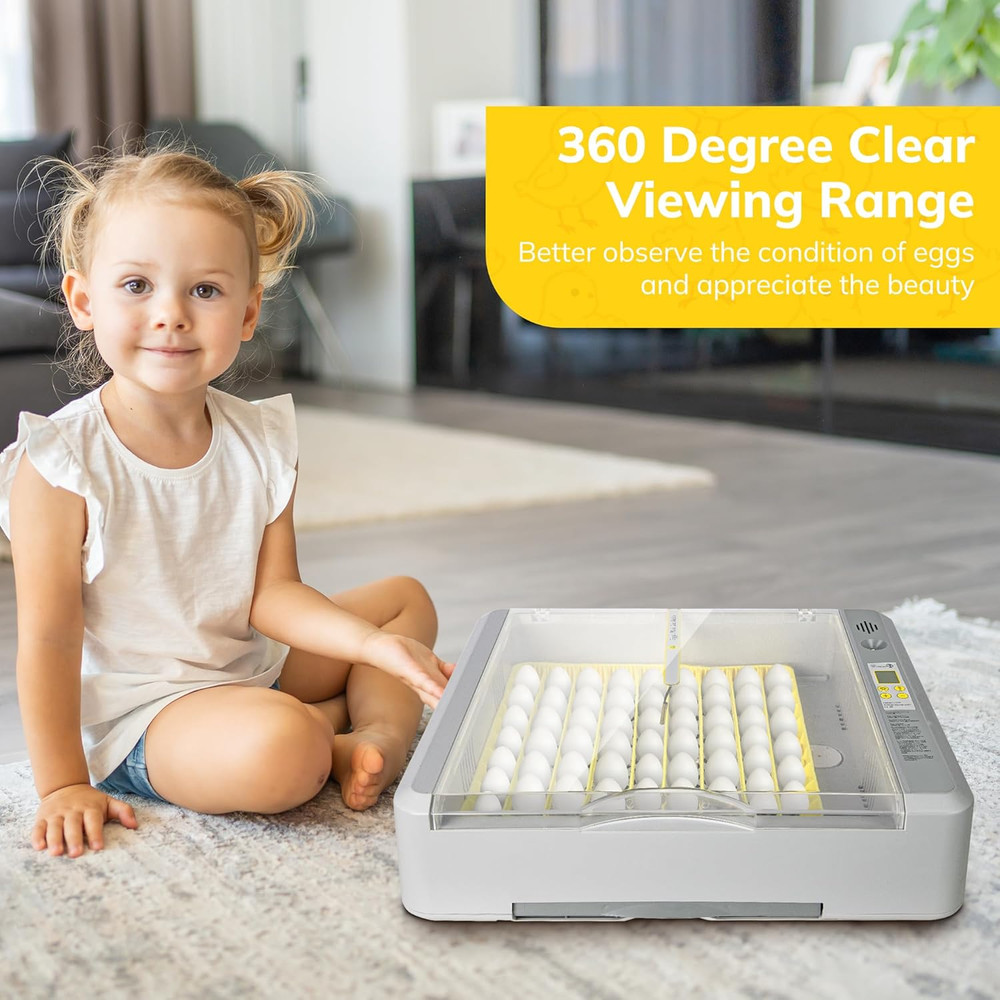 36-60 Egg Incubator with Automatic Egg Turning and Humidity Control, Chicken Egg