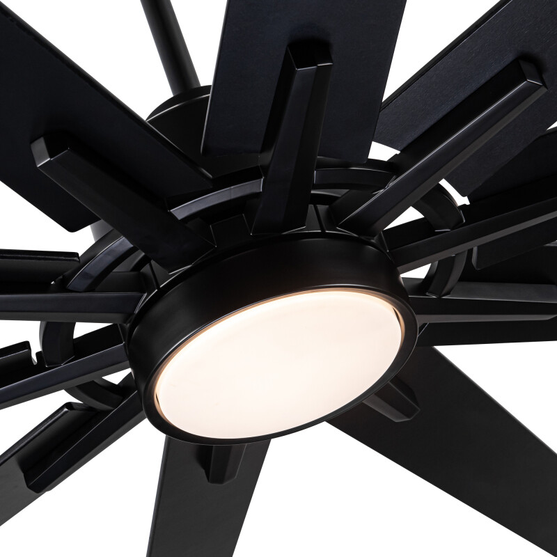 Modern 72 in Ceiling Fan with LED Light, Remote Control, 10 Blades, Black