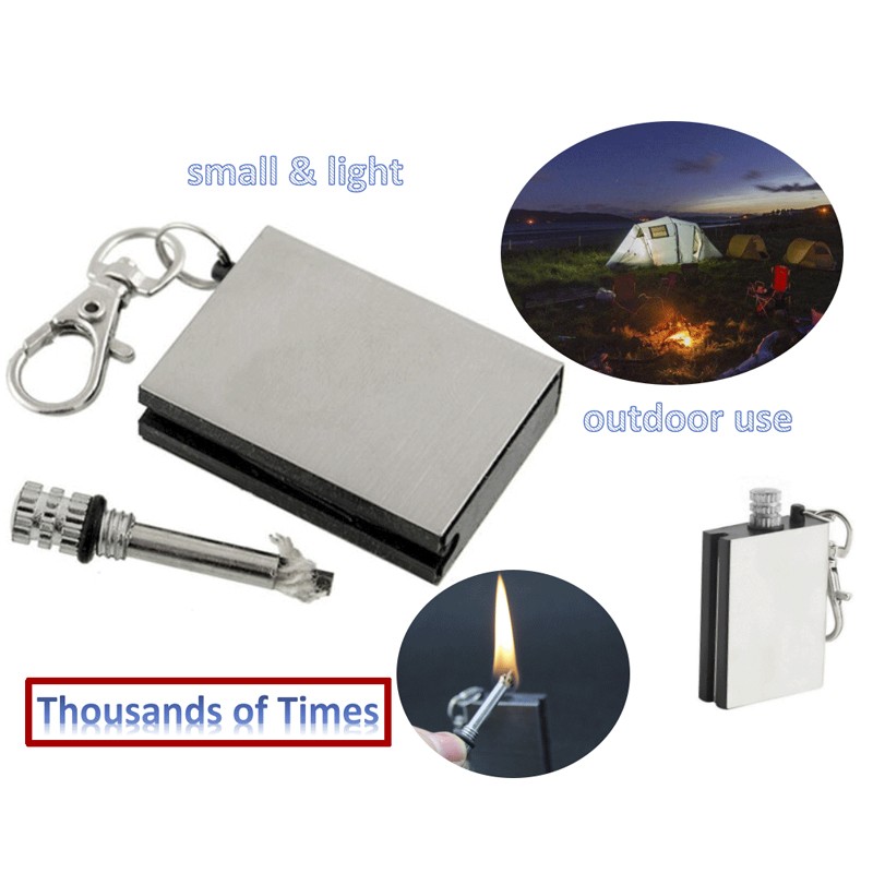 5 PCS Waterproof & Windproof Permanent Match Lighter, Strike Keychain Survival