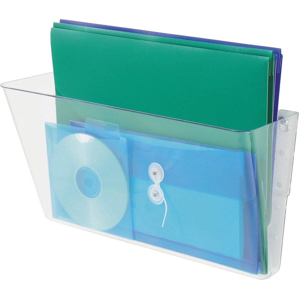 Deflecto DEF74301 Stackable Wall Pocket Clear 7x16.3x4 in