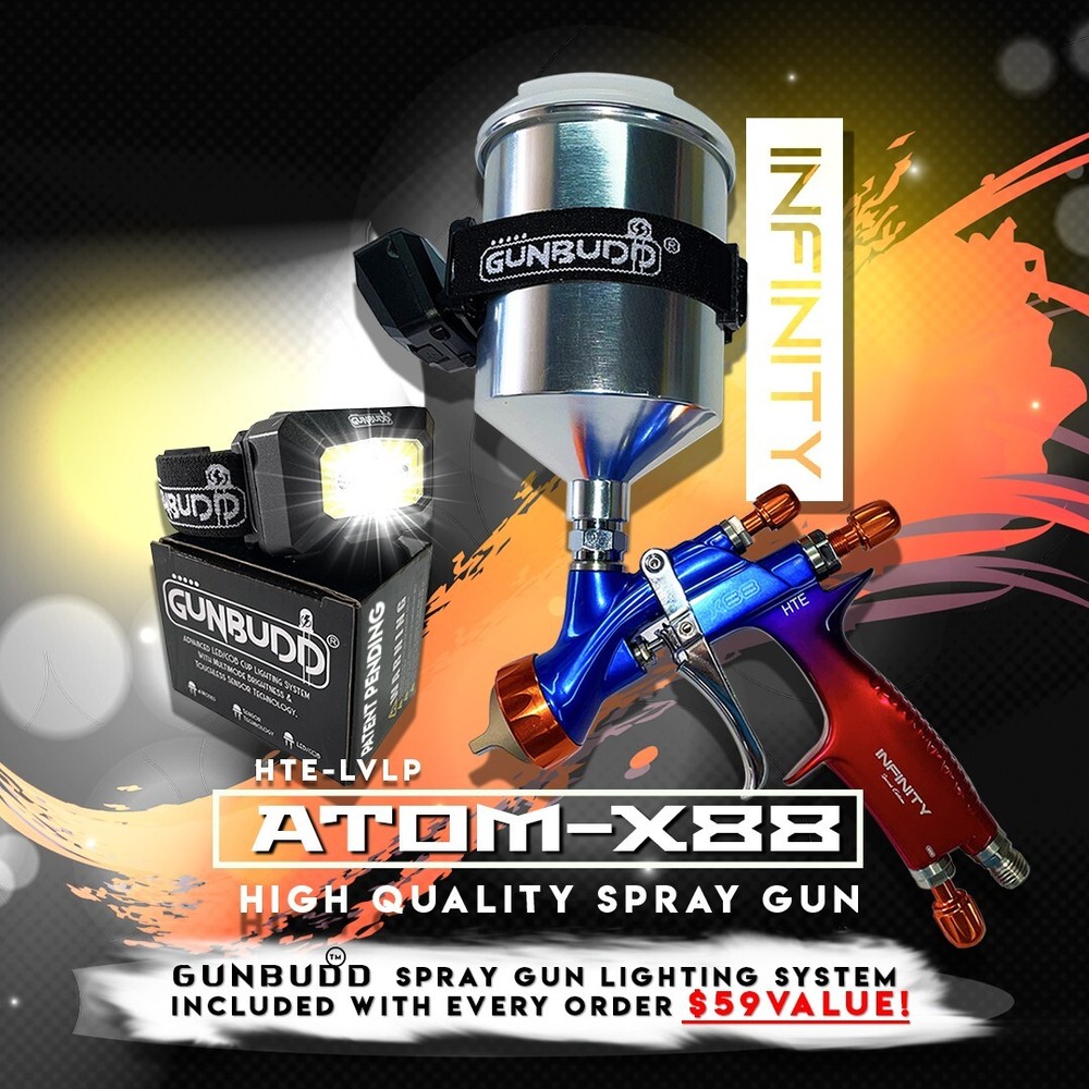 ATOM X88 INFINITY LVLP Spray Gun – 1.3/1.4mm Tip Combo | Auto Paint Gun Devilbis