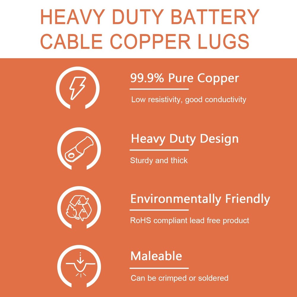 280PCS Car Copper Lug Ring Terminals Cable Electrical Wire Crimp Connectors Kit