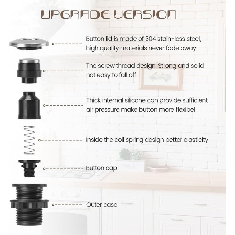 Air Switch Kit Stainless Steel Ultra Thin Socket Garbage Disposal Power Module