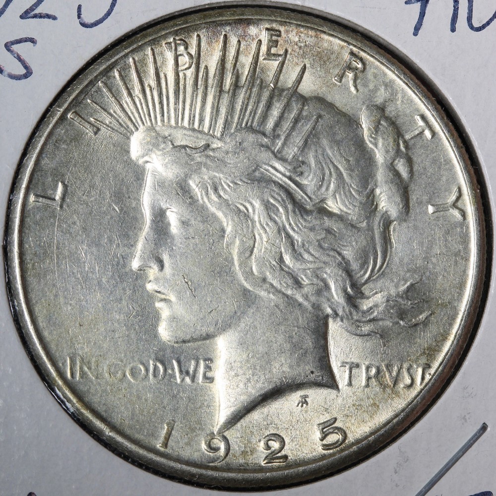 1925-S Peace Silver Dollar AU+ E395 AAFT