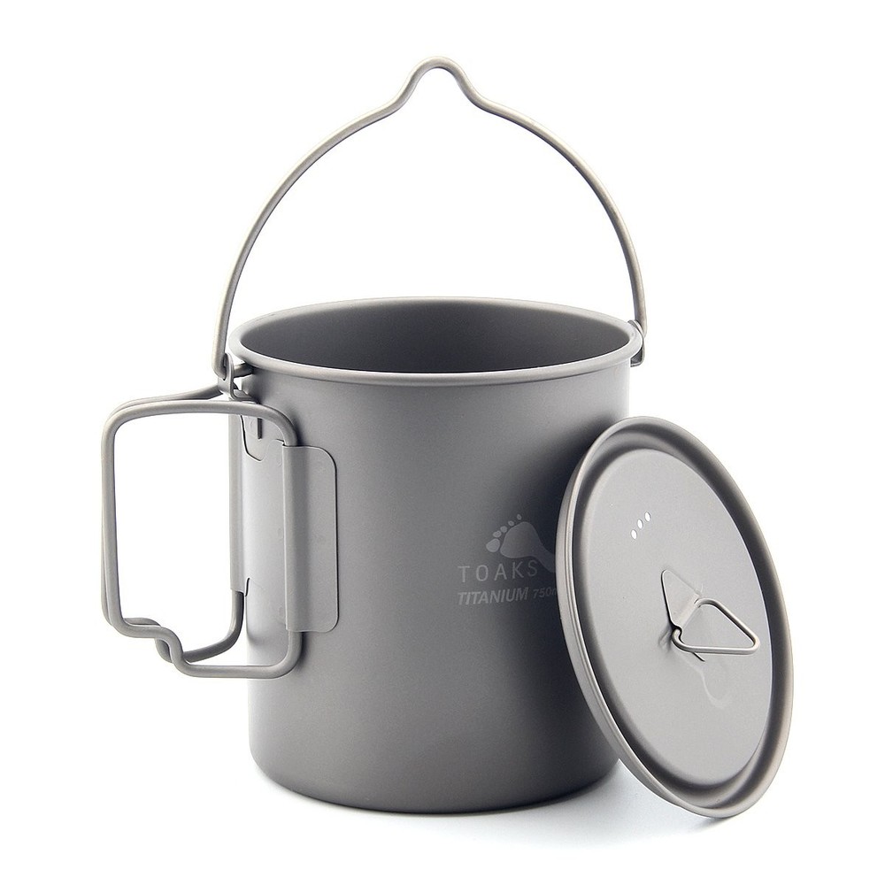 Titanium Pot 750ml Bail Handle Camping Cookware Ultralight Backpacking Cook Set