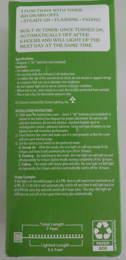 Holiday Time 18 count 3-Function LED Warm White Icon Lights Indoor Silver Wire