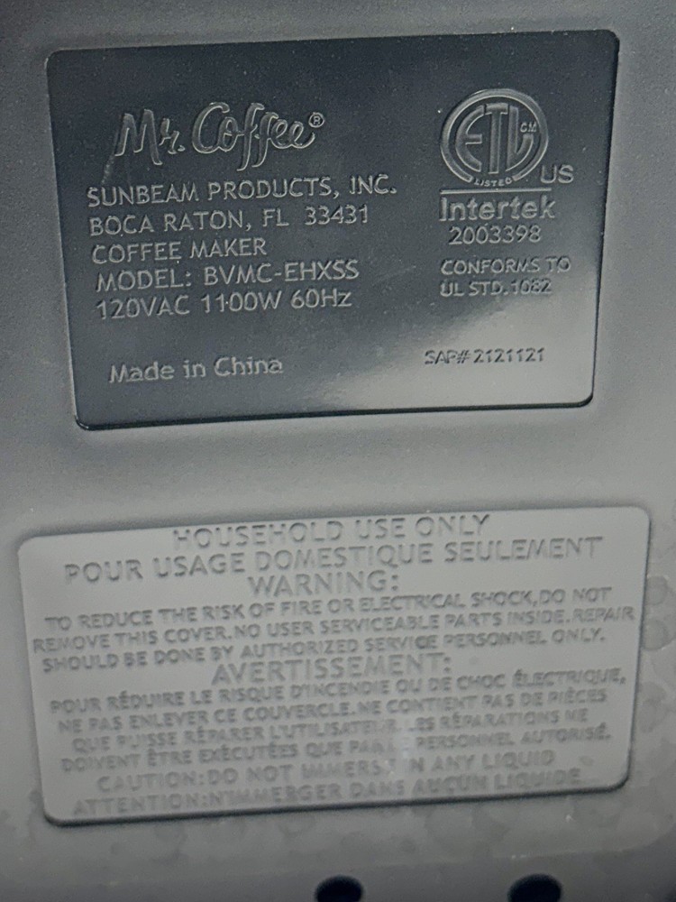 Mr Coffee BVMC-EHXSS 12 Cup Coffee Maker Stainless Programmable