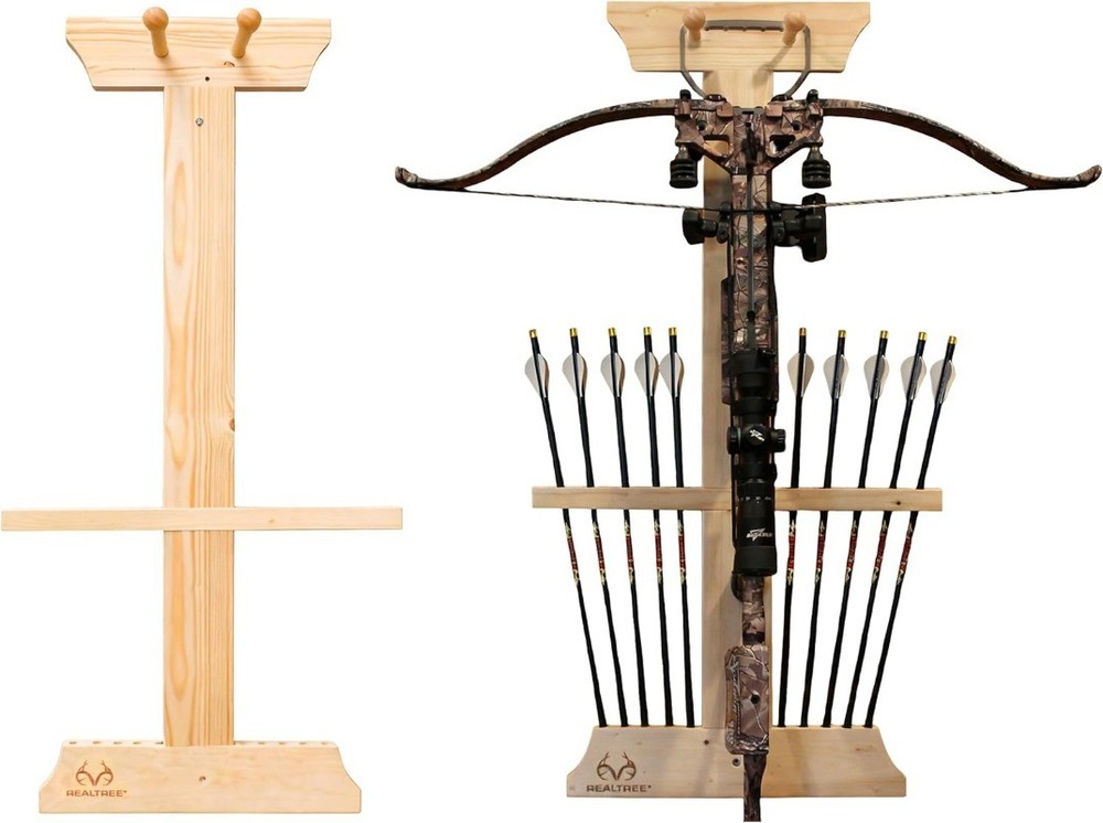 Wall Mounted Bow and Arrow Display Rack Crossbow Holder 10-Arrow Storage