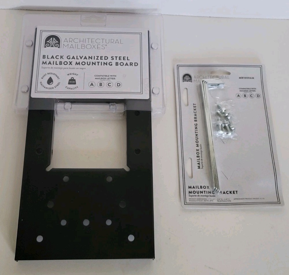 Architectural Mailboxes Black Galvanized Steel Mailbox Mounting Board & Bracket