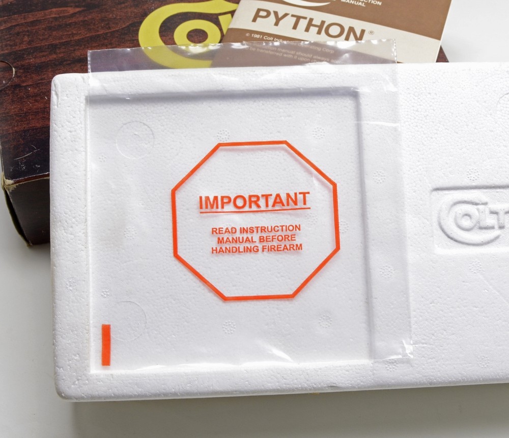 Colt Python Anaconda Diamondback 1911 Plastic Manual Sleeve