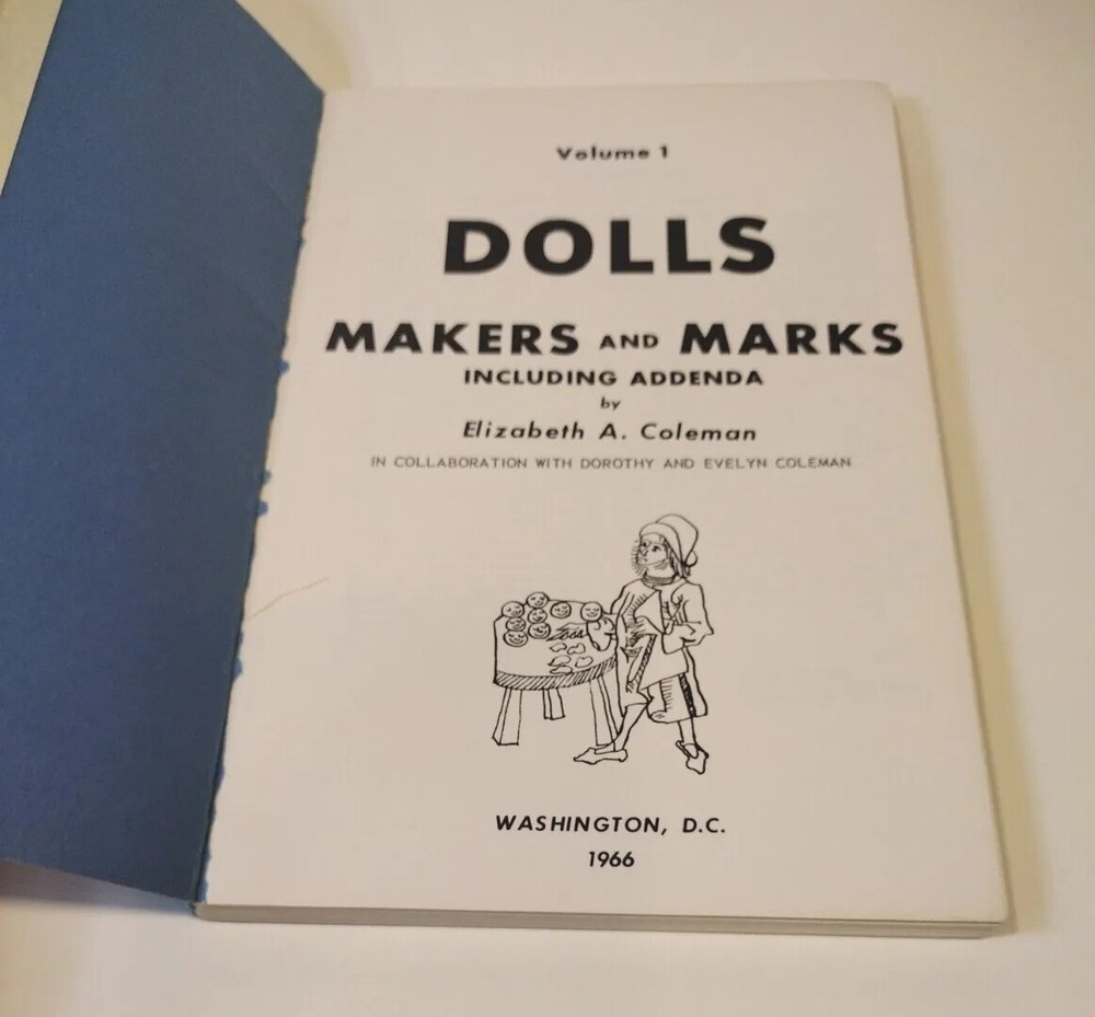 Dolls Identification Book Makers & Marks 1967 Elizabeth Coleman