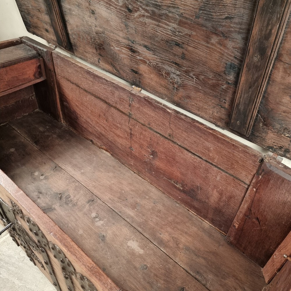 A 16th Century Iron Bound Coffer.