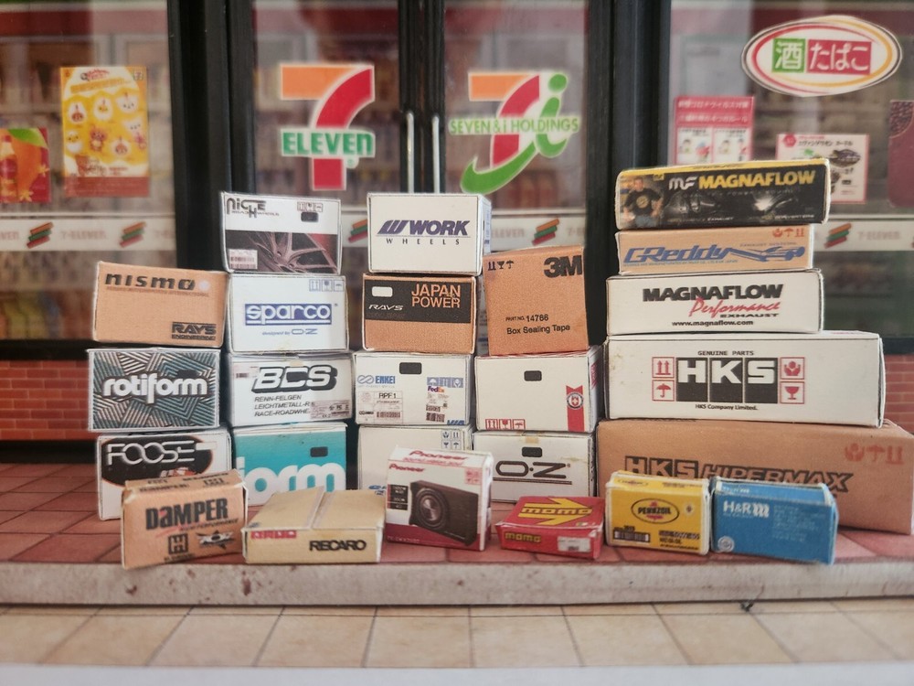 Pack 27 Boxes (Pre-Folded) 1/24 Scale Diorama Garage Accessory