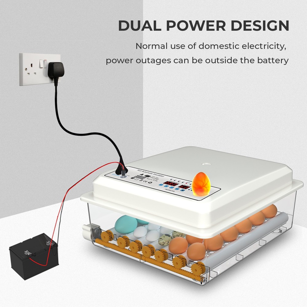 36 Egg Incubator w/Automatic Egg Turning & Temperature Humidity Control UK