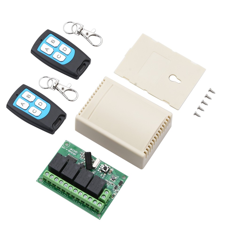 DC 6-30v 4-Channel Wireless RF Remote Control Relay Switch With 2 Receiver