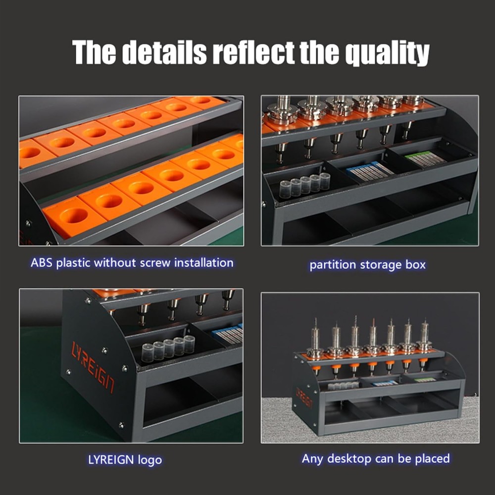 CAT 40 CNC Tool Organizer， 40 Taper Tool Folder on Desktop Randomly Placed， CNC