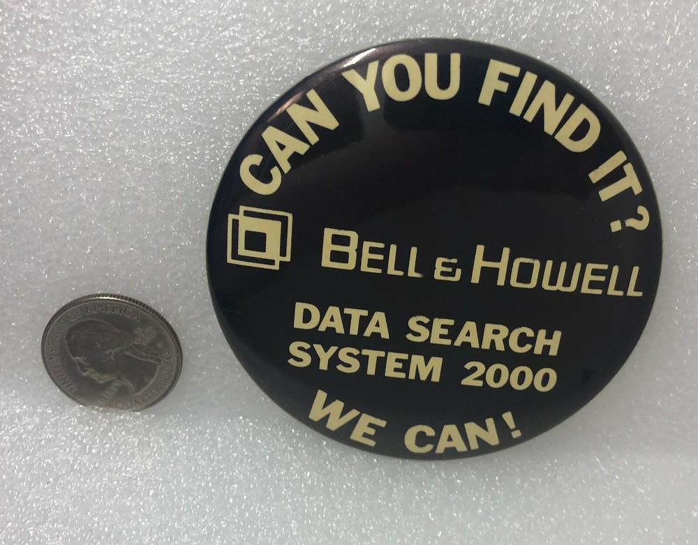Bell & Howell Data Search System 2000 Advertising Pin