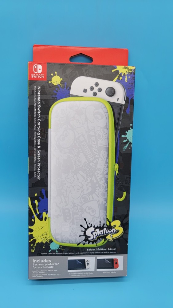 Nintendo Switch Carrying Case & Screen Protector Splatoon 3 Edition New