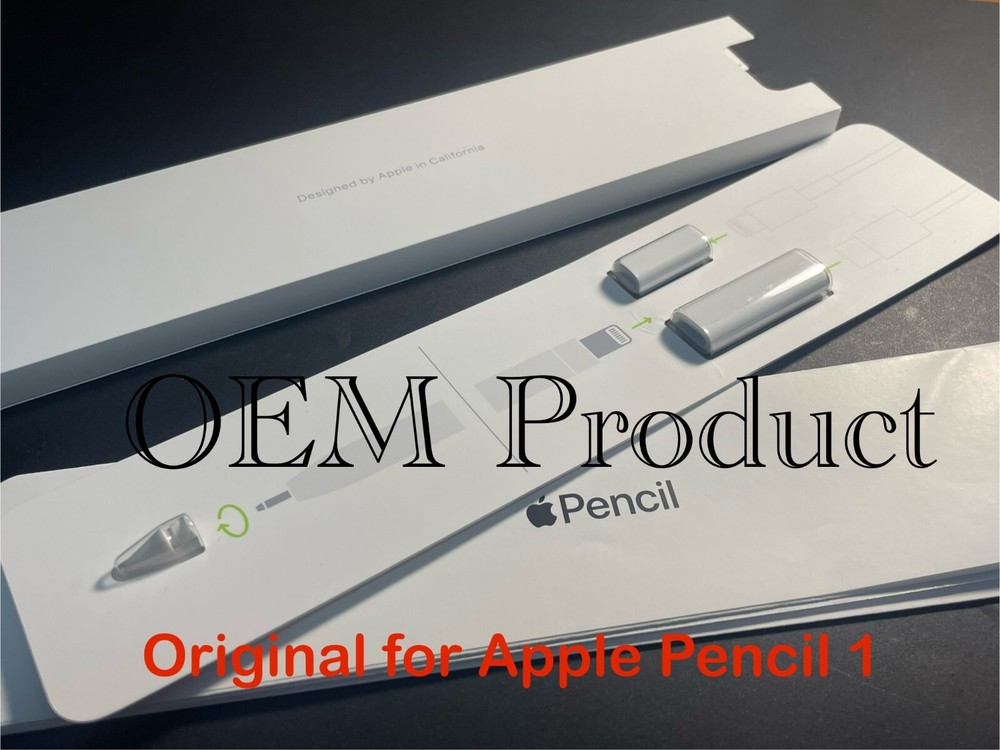 Original Apple Pencil Replacement Tip &2 Lightning Cable Charging Adapters / CAP