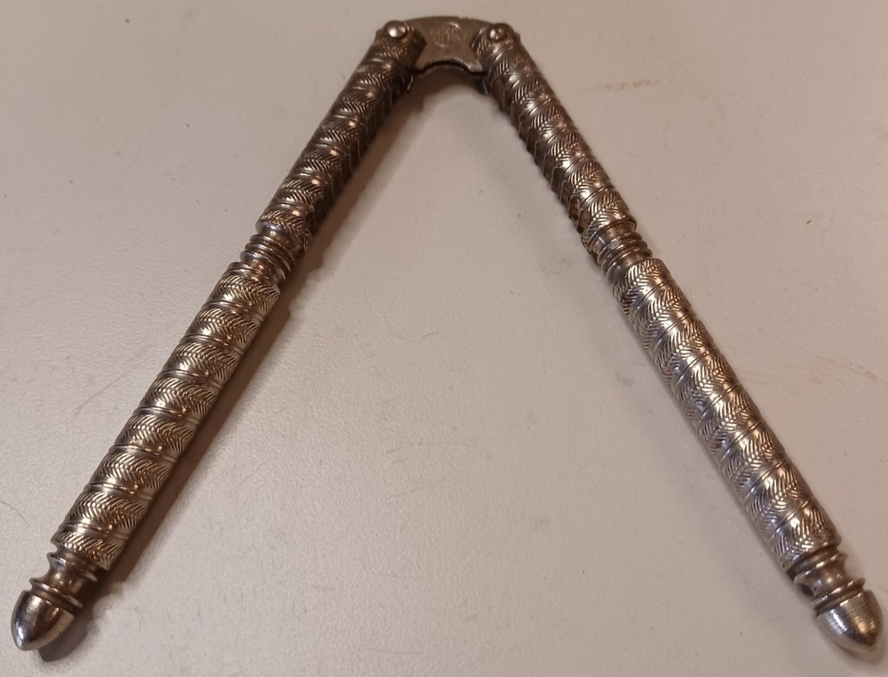 HMQ Silvertone Nutcracker Antique Italian Herringbone Pattern